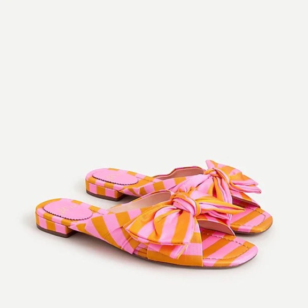 J.Crew New Abbie bow sandal in striped silk